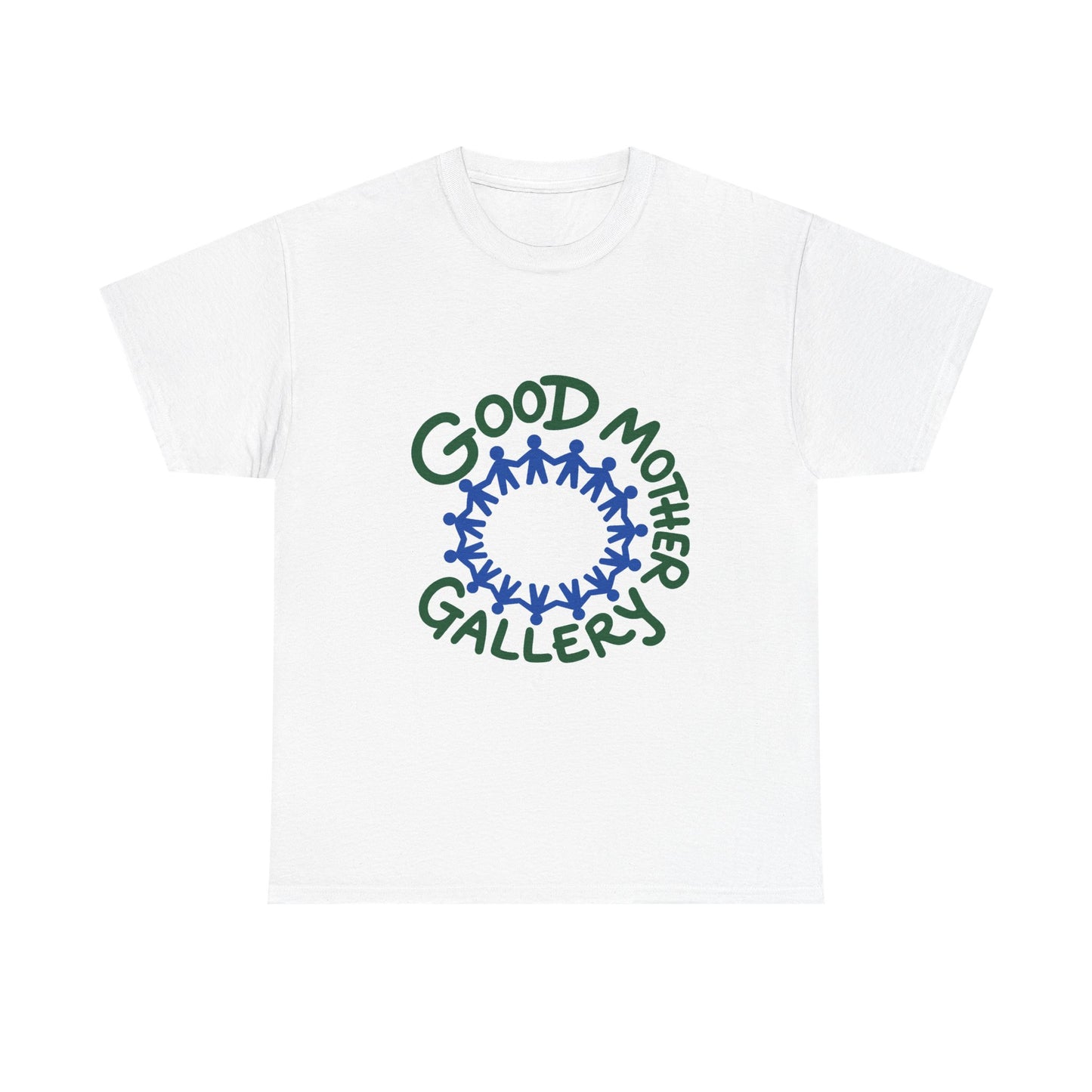 Good Mother Gallery Community T-Shirt - Green/Blue on White
