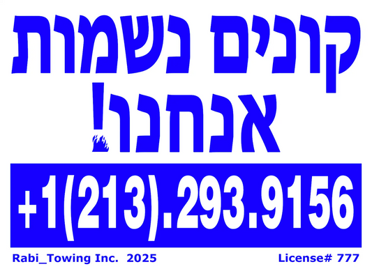 "WE BUY SOULS" - RABI - Hebrew Sign