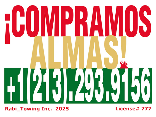 "WE BUY SOULS" - RABI - Spanish Alt Sign